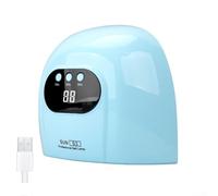 Sèche-ongles LED USB 18 x 9 cm Smart Induction (bleu) | Démarrage automatique à la main, minuterie 30s/60s/90s, répartition uniforme de 24 LED, refroidissement efficace