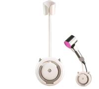 Sèche-sècheter Mur mural, 5x13,2 pouces en plastique Hair Séchure des mains libres avec cou pliable, support de séchoir avec crochets et support pliable pour l'organisation de la salle de bain