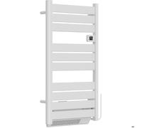 Sèche serviette aluminium 500 + 1000W + soufflerie - barres plates - blanc - Voltman