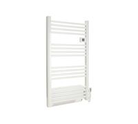 Sèche-serviette aluminium fluide caloporteur 500 + 1000W soufflant barres rondes blanc