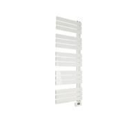 Sèche-serviette aluminium fluide caloporteur 500W barres plates en E blanc