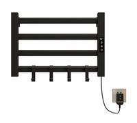 Seche Serviette Electrique 550x350mm Porte Serviettes Chauffant Porte-serviettes électrique intelligent, Étanche IP24, Réglage de la température 30℃-70℃, 1-9 heures de chronométrage-Black Right