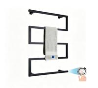 Sèche-Serviette Électrique avec Thermostat, Radiateur Soufflant Mural Chauffant for Salle de Bain, Support de Séchage et Chauffage Rapide for Peignoir Vêtement Couverture(Left,Black_60*80CM)
