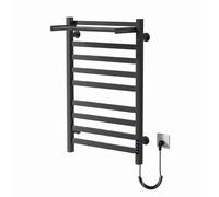 Sèche-Serviette Électrique Mural Chauffe-Serviettes à Température Réglable, Étanche IPX4 Écran LED Contrôle de Température 30-70℃ & Minuterie pour salle de bain et WC d'invités (gris)