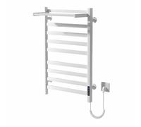 Sèche-Serviette Électrique Mural Chauffe-Serviettes à Température Réglable, Étanche IPX4 Écran LED Contrôle de Température 30-70℃ & Minuterie pour salle de bain et WC d'invités (blanc)