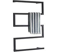 Sèche-Serviette Électrique Mural Serviteurs de Douche, Porte-Serviette Radiateurs Salle de Bain Barres Radiateur Seche Serviette Electrique Chauffage Serviettes, Noir, 600×800 mm
