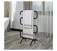 Sèche serviette électrique soufflant avec 5 Bars, Porte-Serviettes Chauffant sur Pied ou Mural, Basse Consommation 100W, pour Salle De Bain Et Cuisine, 56x92x30cm(Size:Prise européenne,Color:Le noir)