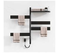 Seche Serviette Electrique Soufflant, Seche Serviette Salle De Bain Rotation à 180°, Faible consommation, Ultra-Silencieux, Radiateur Salle De Bain Mural avec Température Constante,Black