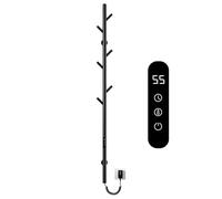 Seche Serviette, Noir Seche Serviette Electrique Soufflant, 95W, 1500x112mm, Sèche-Serviettes Électrique, avec Timing, Contrôle de la Température, Étanchéité IPX5, Économie d'énergie-G02 Black