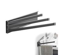 Seche Serviette Salle De Bain Aucun Perçage n'est Nécessaireporte-Serviettes Mural à Trois Bras avec Trois Barres Pivotantes à 180°Convient à La Cuisine Et à La Salle De Bains (Gris Gunmetal)