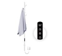Sèche-Serviette,Seche serviette salle bain,Adiateur sèche-serviettes intelligent Blanc à température constante,Porte-serviettes électrique mural,Avec 6 crochets,Sèche serviettes électrique avec tige