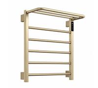 Seche Serviette Vertical,Minuterie,IPX4 Etanche,Connecte,Salle de Bain | Seche Serviette Vertical,Puissance 76W Basse Consommation,5 Barres Solides,Chaleur Douce et Rapide(Gold)