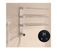 Sèche-Serviettes Chauffant argenté - Égouttoir Mural à 3 Barres à température constante avec minuterie Tactile Intelligente pour Une Utilisation Pratique dans la Salle de Bain
