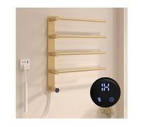 Sèche-Serviettes Chauffant doré à 4 Barres, séchage à température constante, Fixation Murale, avec minuterie Tactile Intelligente, séchage Rapide et économe en énergie.