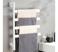 Sèche-serviettes chauffant rotatif 75W, sèche-serviettes | Chauffe-serviettes étanche IPX4 avec minuterie 1-8H, support en acier inoxydable, pour le séchage(white,square)