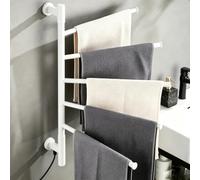 Sèche-serviettes chauffant rotatif 75W, sèche-serviettes | Chauffe-serviettes étanche IPX4 avec minuterie 1-8H, support en acier inoxydable, pour le séchage(white,Circle)