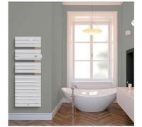 Radiateur électrique sèche-serviettes Allure 3 virtuose Mât à gauche avec soufflerie 1750W - Blanc brillant/chêne - THERMOR - 483094