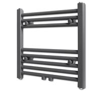 Sèche-serviettes eau chaude à rails droits Gris de 480 x 480 mm