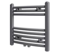 Sèche-serviettes eau chaude à rails incurvés Gris 480 x 480 mm