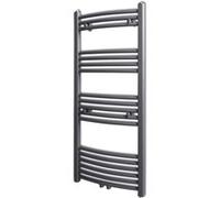Sèche-serviettes eau chaude à rails incurvés Gris de 500 x 1160 mm