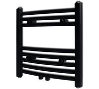 Sèche-serviettes eau chaude à rails incurvés Noirs de 480 x 480 mm