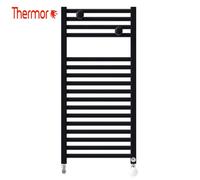 Sèche-serviettes eau chaude étroit raccordement central 314W RIVA 4 noir carbone - THERMOR 471620