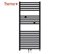 Sèche-serviettes eau chaude raccordement sur les collecteurs 717W RIVA 4 noir carbone - THERMOR 471613