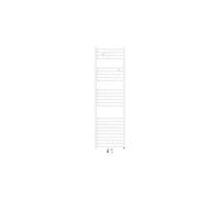 Sèche-serviettes eau chaude Riva 4 étroit 500W raccordement central blanc brillant - - 471611