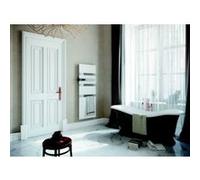 Sèche-serviettes électrique à inertie fluide Sauter Alutu blanc mât à gauche 750W + soufflerie 1000W