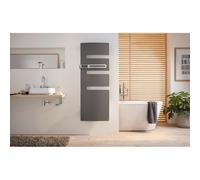 Sèche-serviettes électrique ATLANTIC 750W Anthracite Mât à gauche SERENIS