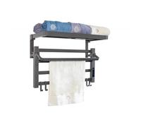 Sèche-serviettes électrique avec étagère gris anthracite 55W NTW-09 Gris