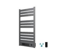 Cecotec Sèche-Serviettes Électrique avec Radiateur Ready Warm 9780 Ceramic Towel Chauffage céramique incorporé, 2000 W, Écran LED, Télécommande, Minuterie, Température Ajustable, Gris foncé