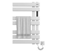 Sèche-Serviettes Électrique, Chauffe-Serviettes à Thermostat Blanc Intelligent WiFi, pour Alexa et Google Home et APP, 450x720mm, Porte-Serviettes électrique, Radiateur Salle de Bain-WiFi White Right