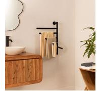 WARM TOWEL MINIMAL - Sèche-serviettes Électrique 80W Avec Barres Pivotantes À 180º Noir