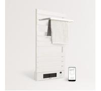 CREATE / WARMTOWEL Pro + ÉTAGÈRE/Radiateur Porte-Serviettes avec Chauffage céramique avec étagère 3 Barres et Crochet Blanc / 101x13x55 cm / 1500 W, 2 puissances