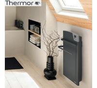 Sèche-serviettes électrique MAJORQUE soufflant compact gris ardoise 1400W - Thermor 493124