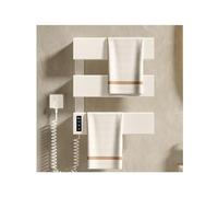 Sèche-Serviettes électrique Mural avec minuterie, sèche-Serviettes en Aluminium pour Salle de Bain, Porte-Serviettes à température réglable avec écran Tactile, Blanc, 3 Barres