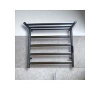 Sèche-Serviettes électrique Mural - Câblé en Acier Inoxydable avec étagère supérieure Noire. Séchoir à Serviettes Chauffant pour Un Confort à température constante Digne d'un Spa.