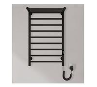 Sèche-Serviettes électrique Mural pour Salle de Bain avec étagère supérieure, en Acier Inoxydable avec écran Tactile, minuterie et réglage de la température, Noir, Right Line