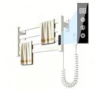Sèche-Serviettes Électrique Petit Format,Radiateur Sèche Serviettes Blanc | Intelligentes Thermostat 30° to 70°,5 Éléments Chauffants,585 X 300 Mm Sèche Serviette Électrique Mural