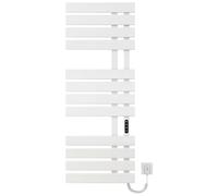 Sèche-serviettes Électrique, pour Alexa et Google Home et APP, 500×1300mm, 460W, Chauffe-serviettes à thermostat intelligent WiFi, porte-serviettes électrique, Radiateur Salle de Bain-WiFi White Right