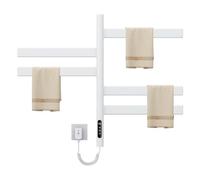 Sèche-Serviettes Électrique, Rotation à 180° Chauffe-Serviettes à Thermostat Intelligent WiFi, pour Alexa et Google Home et APP, Porte Serviettes Chauffant,675x450mm,Radiateur Salle Bain-WiFi White