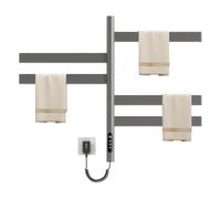 Sèche-Serviettes Électrique, Rotation à 180° Chauffe-Serviettes à Thermostat Intelligent WiFi, pour Alexa et Google Home et0 APP, Porte Serviettes Chauffant,675x450mm,Radiateur Salle Bain-WiFi Gray