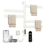 Sèche-Serviettes Électrique Rotation à 180° Seche Serviette 450×680mm 120W Blanc Porte-Serviettes électrique Chauffe Serviette Salle de Bain avec Minuterie et Température Réglable-G68 WiFi White