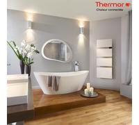 Sèche-serviettes électrique Thermor SYMPHONIK blanc - 1750W (700 + 1000) mât à gauche - 492611