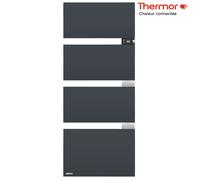 Sèche-serviettes électrique Thermor SYMPHONIK gris ardoise - 1750W (700 + 1000) mât à droite - 490615