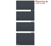 Sèche-serviettes électrique Thermor SYMPHONIK gris ardoise - 1750W (700 + 1000) mât à droite - 490615