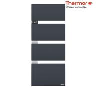 Sèche-serviettes électrique Thermor SYMPHONIK gris ardoise - 1750W (700 + 1000) mât à gauche- 492615