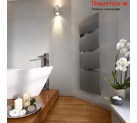 Sèche-serviettes électrique Thermor SYMPHONIK gris roche- 1750W (700 + 1000) mât à droite- 490613