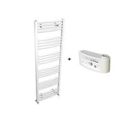 Sèche-Serviettes MAHANA Galbé Mixte 858W + kit Elec 750W en acier blanc - - MAH6001775GM